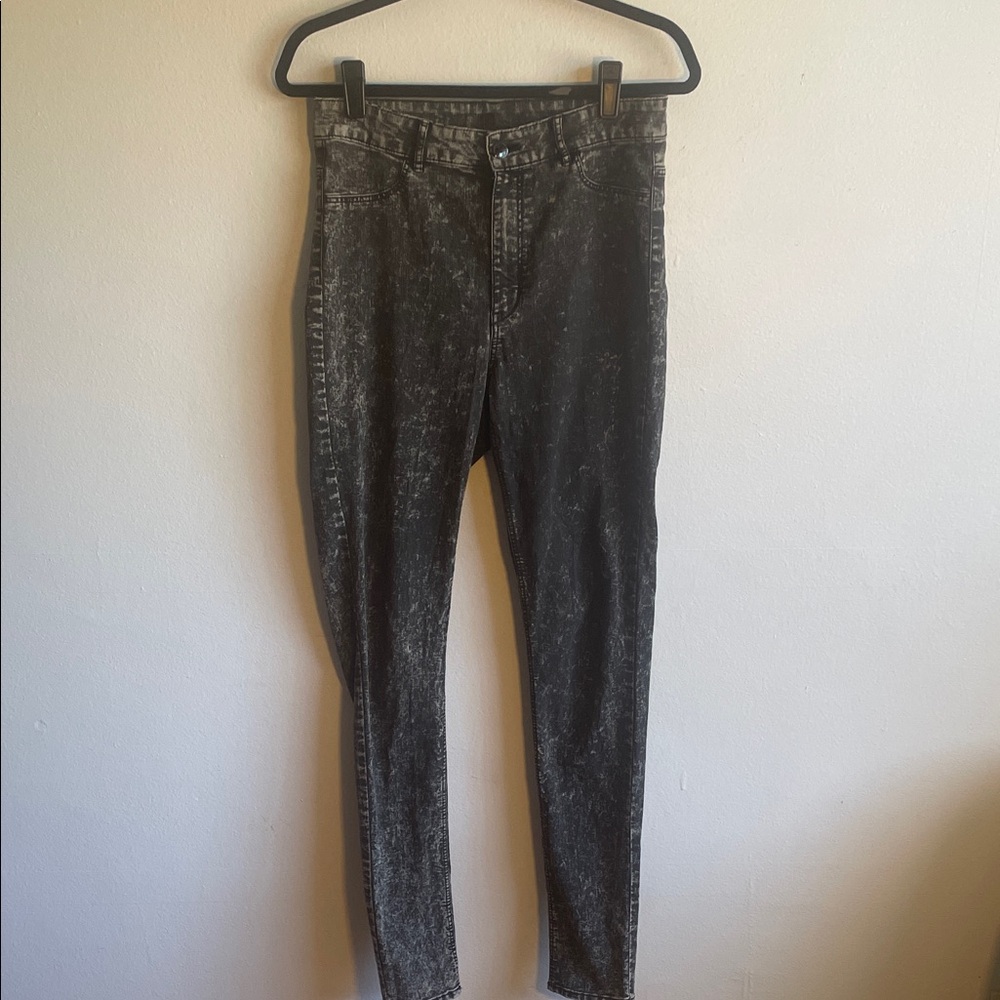 H&M Charcoal Acid Wash Skinny Jeans